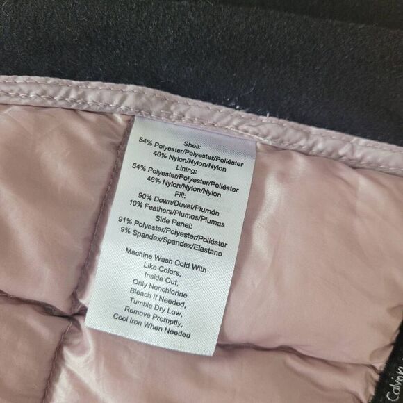 Calvin Klein performance pastel pink down sleeveless vest asymmetric details - Picture 12 of 12